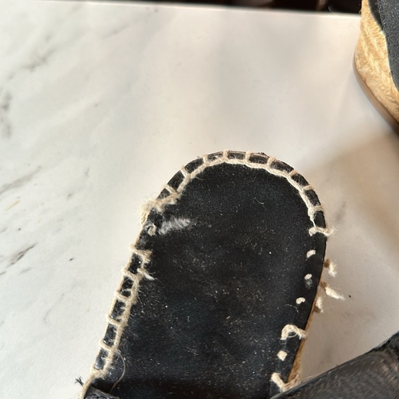 FRANCO Sarto Leather Espadrille Wedge Open Sandal Size 6M - Picture 9 of 11